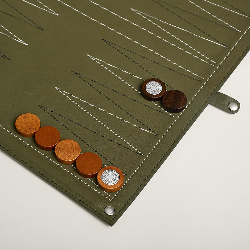 Paris-Louxor foldable backgammon game - Green | Hermès Greece